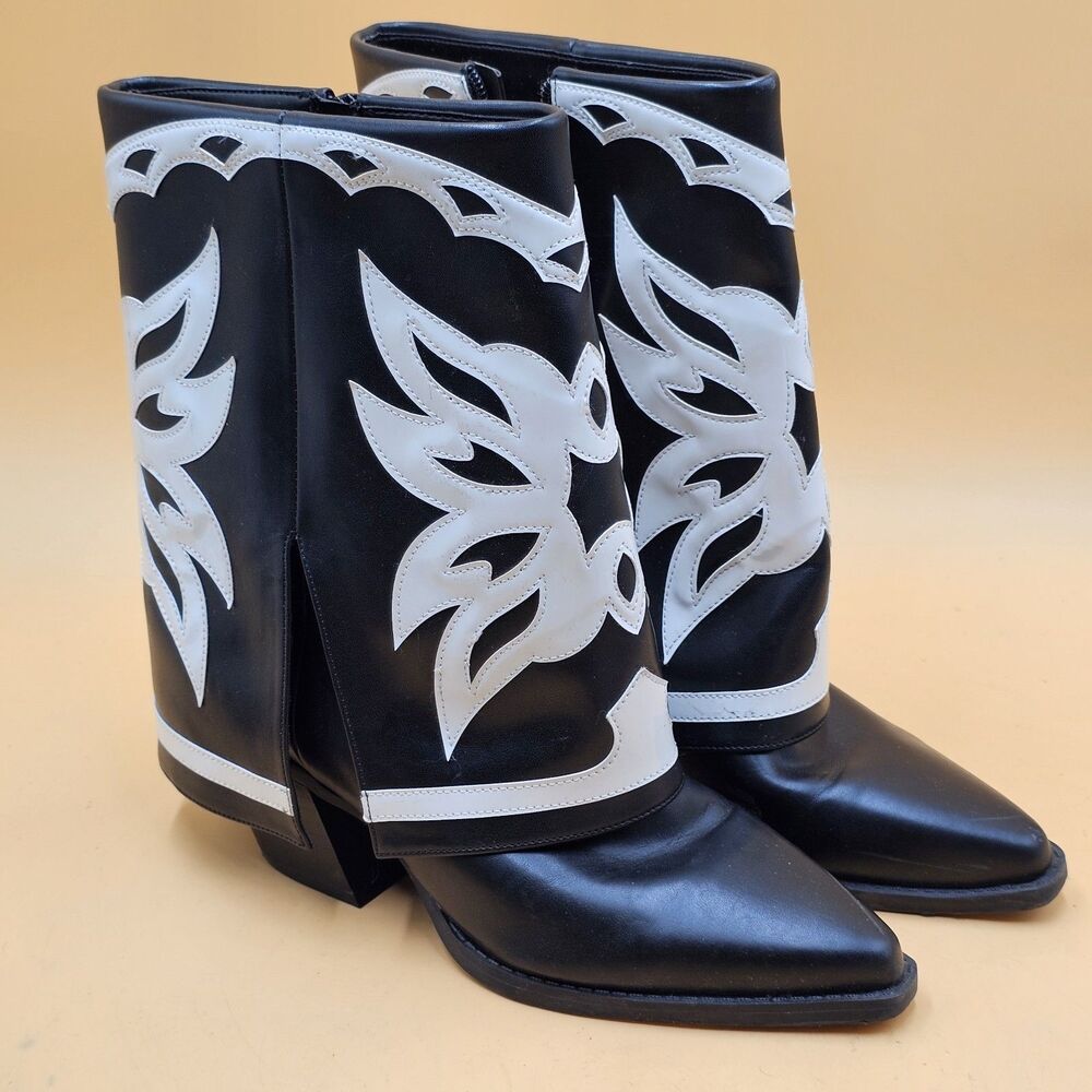 I.N.C. International Concepts Women's Black Jadiza Fold-Over Boots Shoe Size 8M